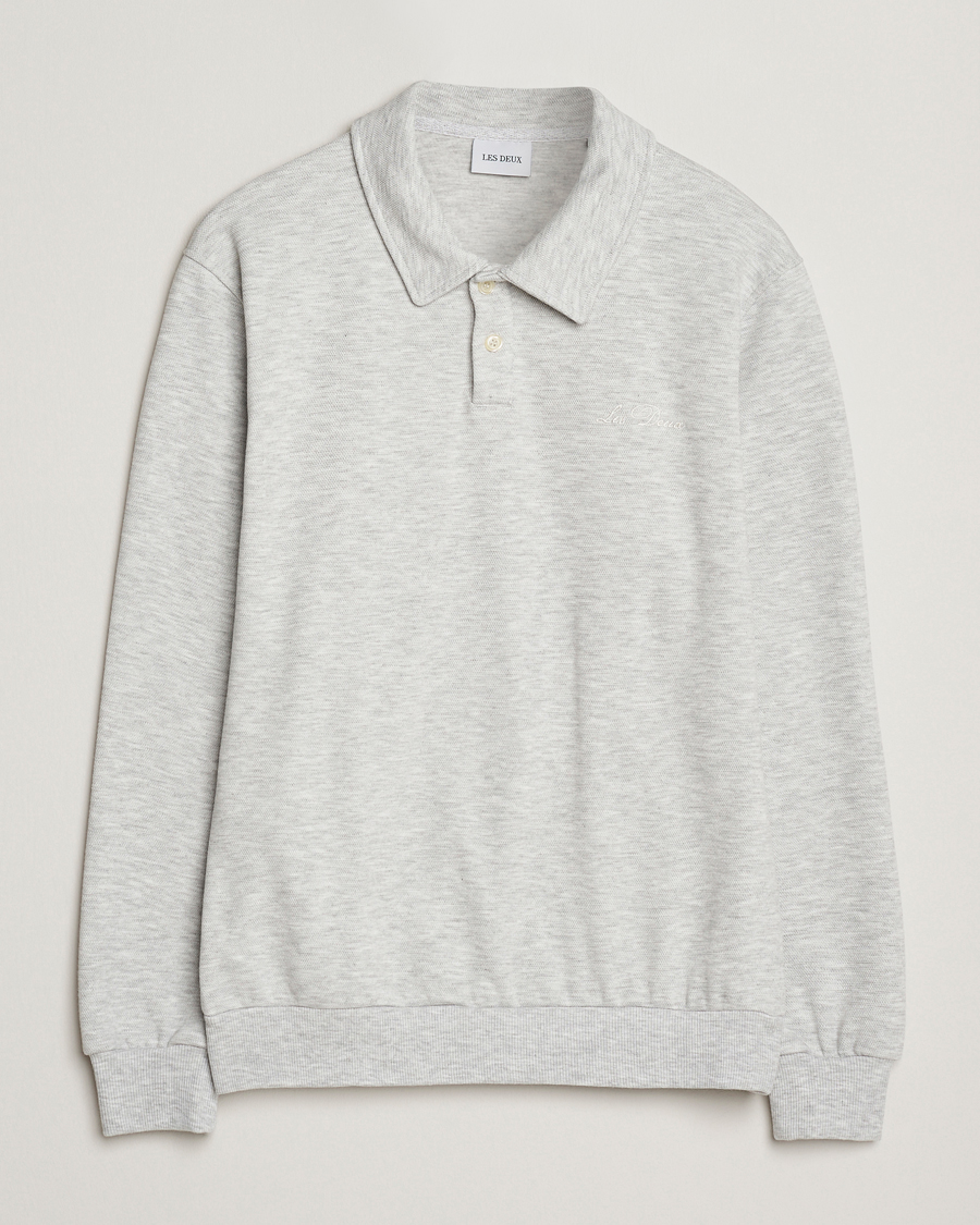 Hombres | Jerséis y prendas de punto | LES DEUX | Ben Polo Pique Sweatshirt Snow Melange