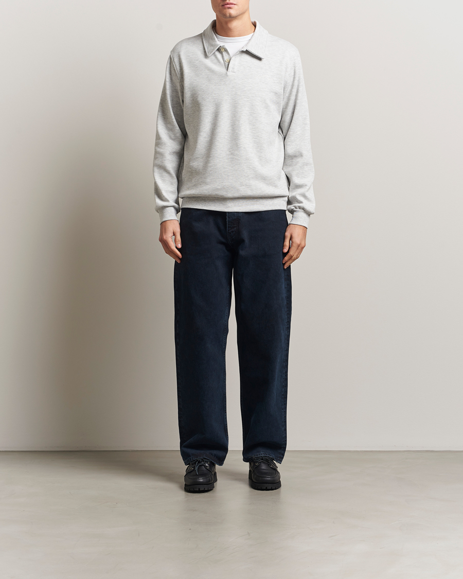 Hombres | Jerséis y prendas de punto | LES DEUX | Ben Polo Pique Sweatshirt Snow Melange