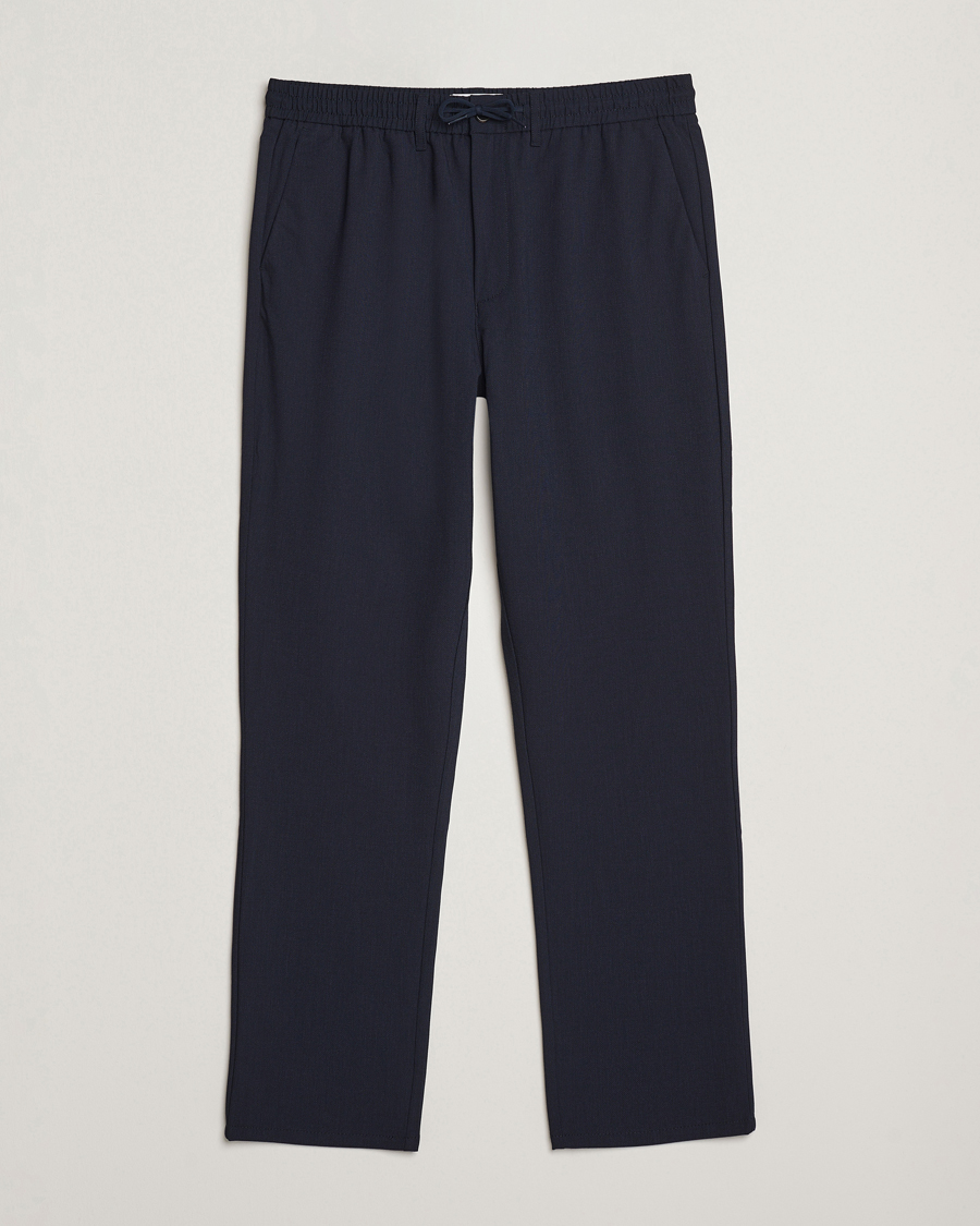 Hombres | Pantalones | LES DEUX | Como Tapered Textured Pants Dark Navy Blue