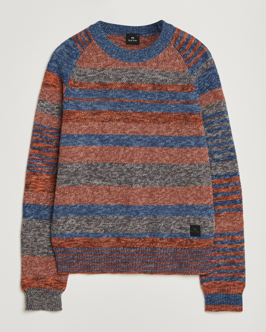 Hombres | Jerséis y prendas de punto | PS Paul Smith | Wool Knitted Striped Sweater Red Multi