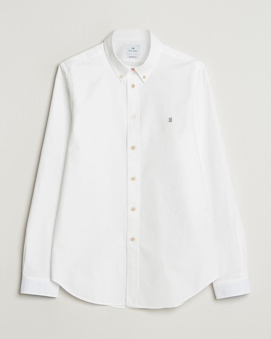 Hombres | Camisas | PS Paul Smith | Tailored Fit Embroidered Oxford Shirt White