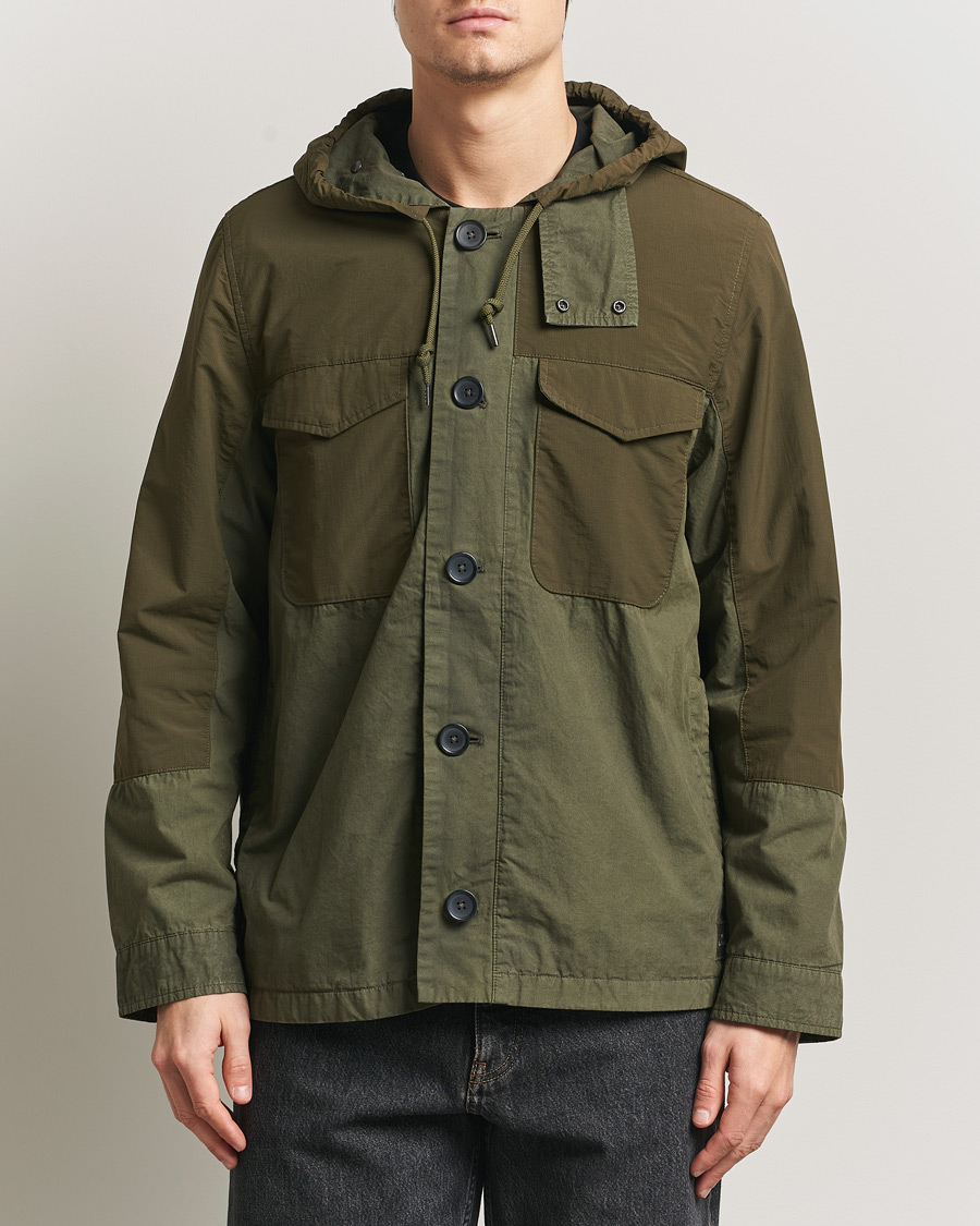 Hombres | Abrigos y chaquetas | PS Paul Smith | Cotton Ripstop Hooded Jacket Dark Green