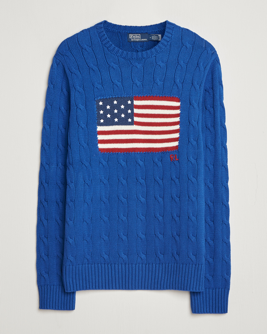 Hombres | Jerséis y prendas de punto | Polo Ralph Lauren | Cotton Cable Flag Sweater Sapphire Star
