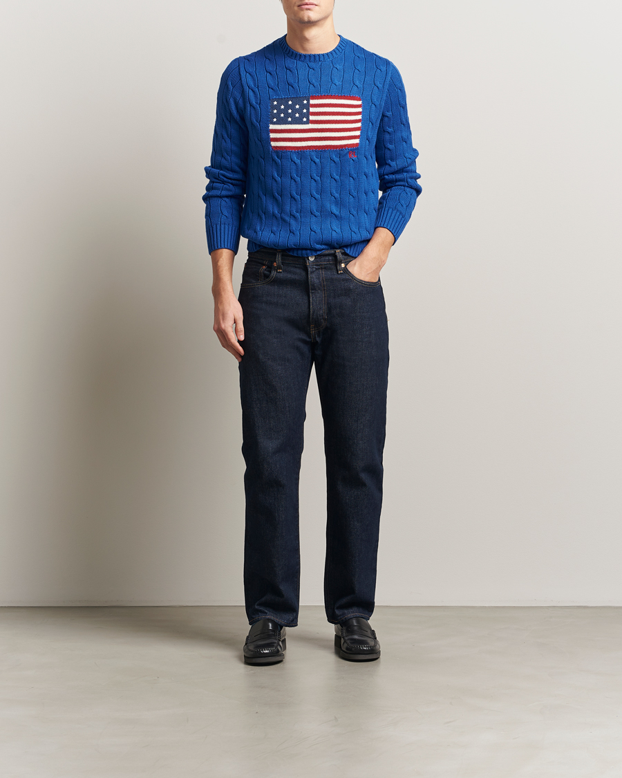 Hombres | Jerséis y prendas de punto | Polo Ralph Lauren | Cotton Cable Flag Sweater Sapphire Star