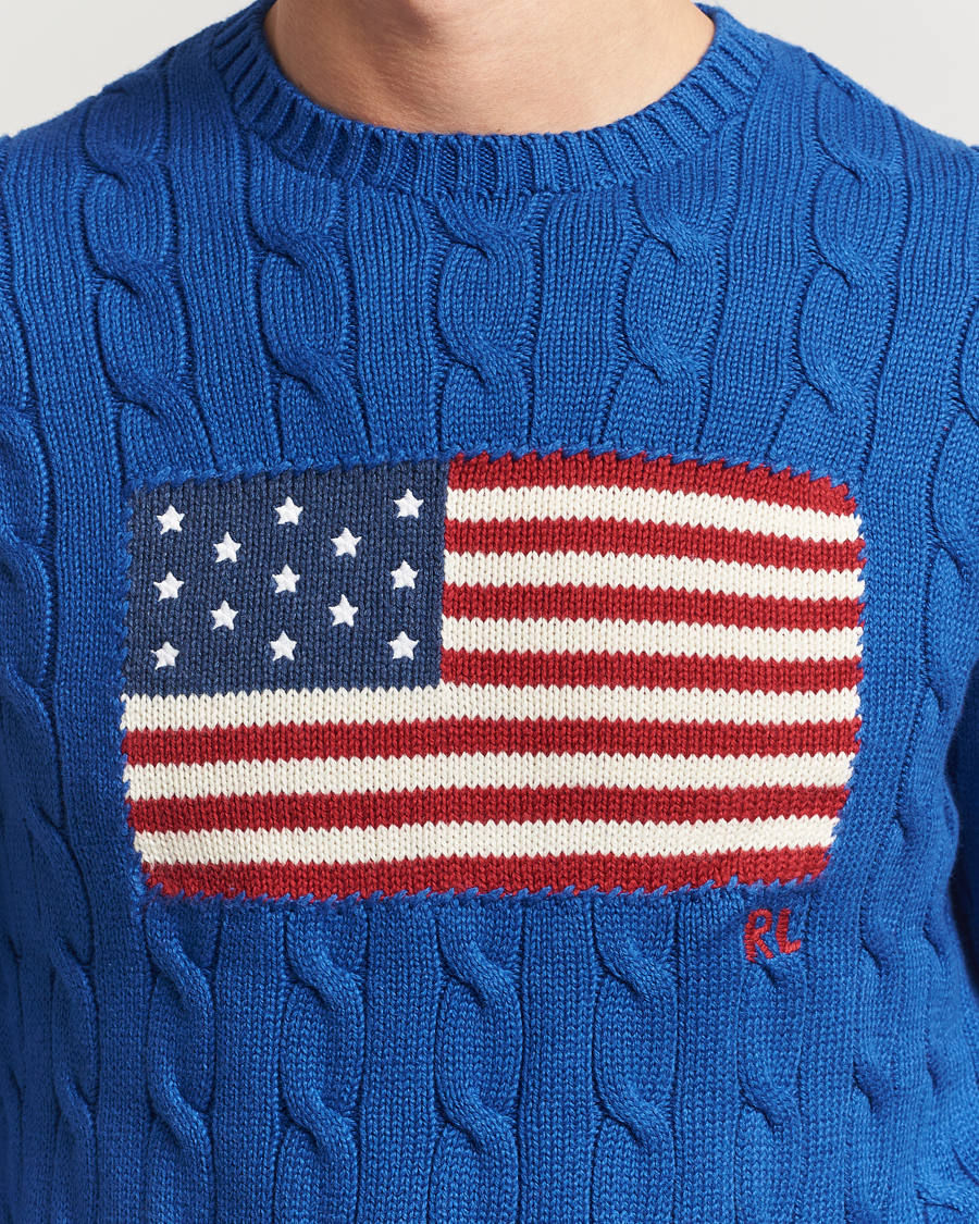 Hombres | Jerséis y prendas de punto | Polo Ralph Lauren | Cotton Cable Flag Sweater Sapphire Star