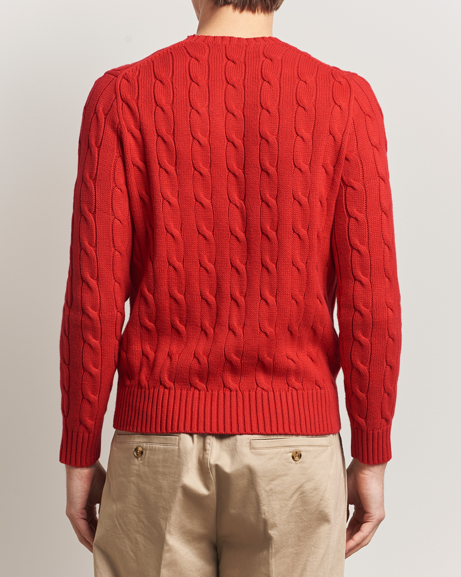 Hombres | Jerséis y prendas de punto | Polo Ralph Lauren | Cotton Cable Flag Sweater RL 2000 Red