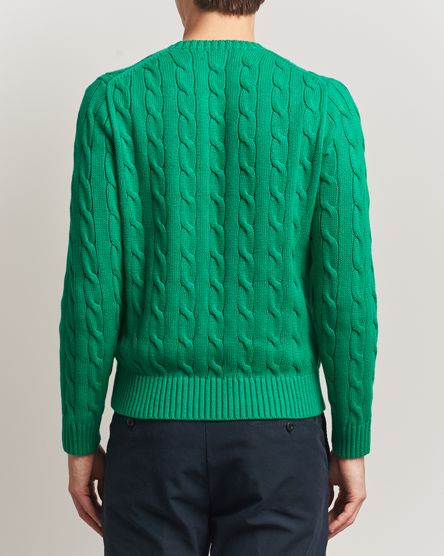 Hombres | Jerséis y prendas de punto | Polo Ralph Lauren | Cotton Cable Flag Sweater Billiard Green