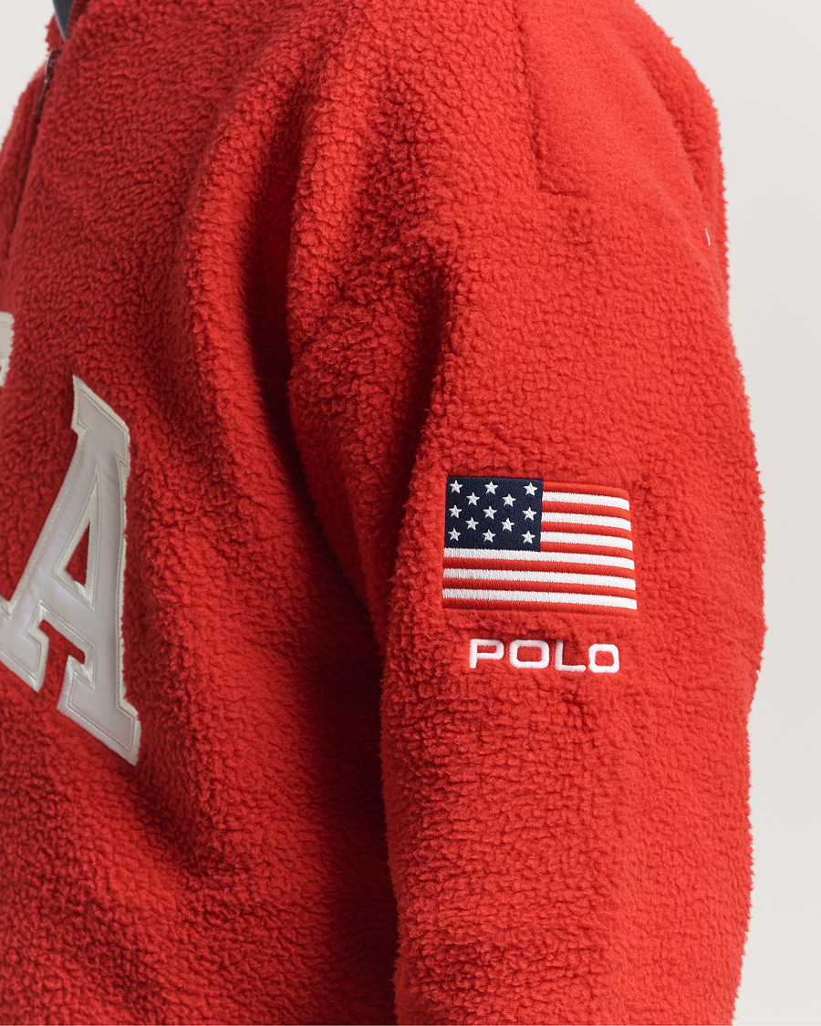 Hombres | Jerséis y prendas de punto | Polo Ralph Lauren | Polar Half Zip USA Fleece RL 2000 Red