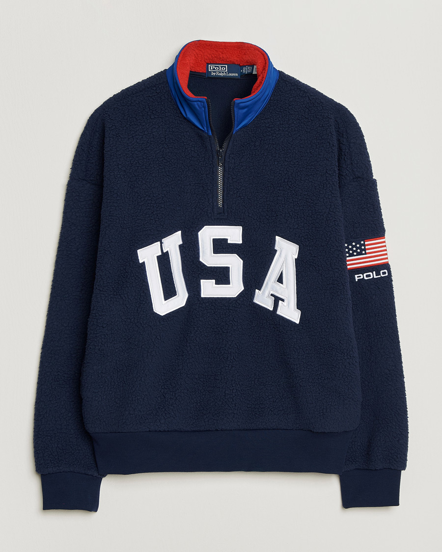 Hombres | Jerséis y prendas de punto | Polo Ralph Lauren | Polar Half Zip USA Fleece Refined Navy