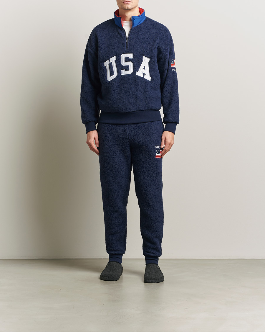 Hombres | Jerséis y prendas de punto | Polo Ralph Lauren | Polar Half Zip USA Fleece Refined Navy