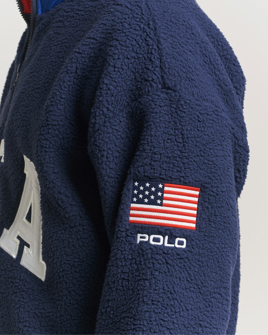 Hombres | Jerséis y prendas de punto | Polo Ralph Lauren | Polar Half Zip USA Fleece Refined Navy