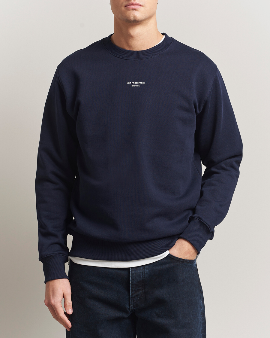 Hombres | Jerséis y prendas de punto | Drôle de Monsieur | Classic Slogan Sweatshirt Navy