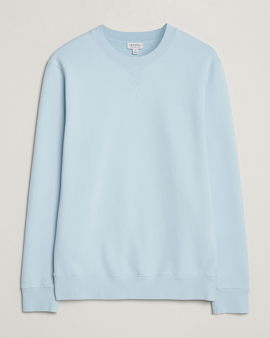 Hombres | Jerséis y prendas de punto | Sunspel | Loopback Sweatshirt Frost Blue