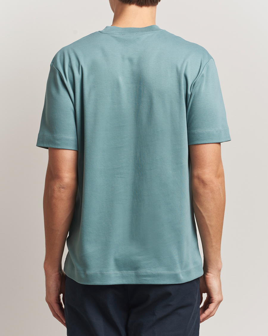 Hombres | Camisetas | Sunspel | Heavy Weight Supima Cotton T-Shirt Steel Green