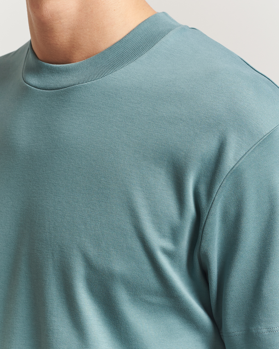 Hombres | Camisetas | Sunspel | Heavy Weight Supima Cotton T-Shirt Steel Green