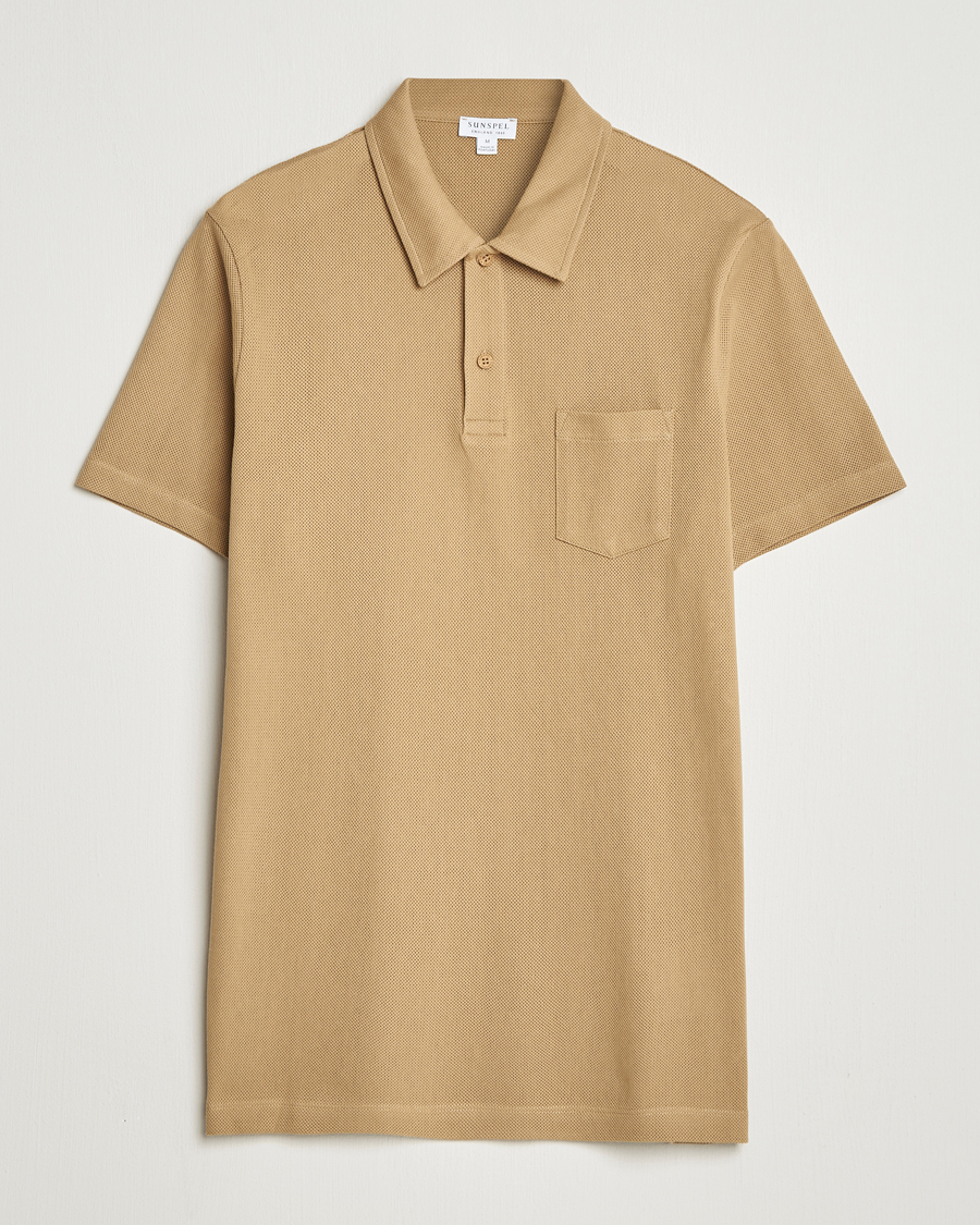 Hombres | Polos | Sunspel | Riviera Polo Shirt Tan