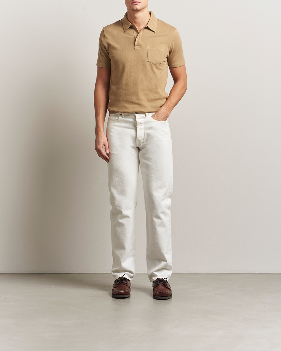 Hombres | Polos | Sunspel | Riviera Polo Shirt Tan