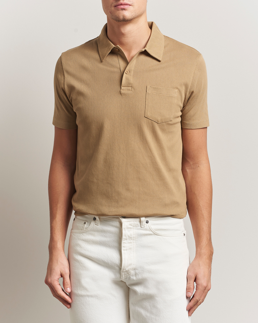 Hombres | Polos | Sunspel | Riviera Polo Shirt Tan
