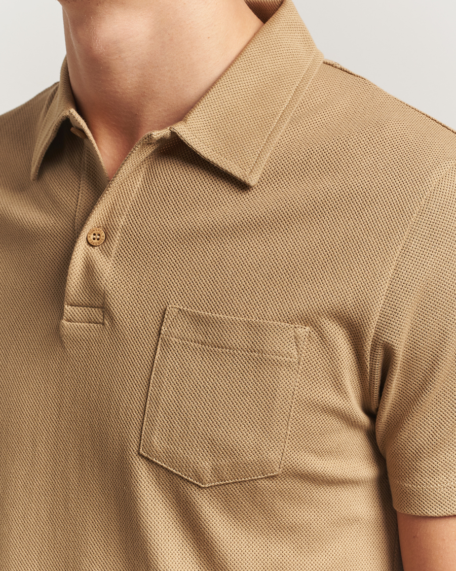 Hombres | Polos | Sunspel | Riviera Polo Shirt Tan