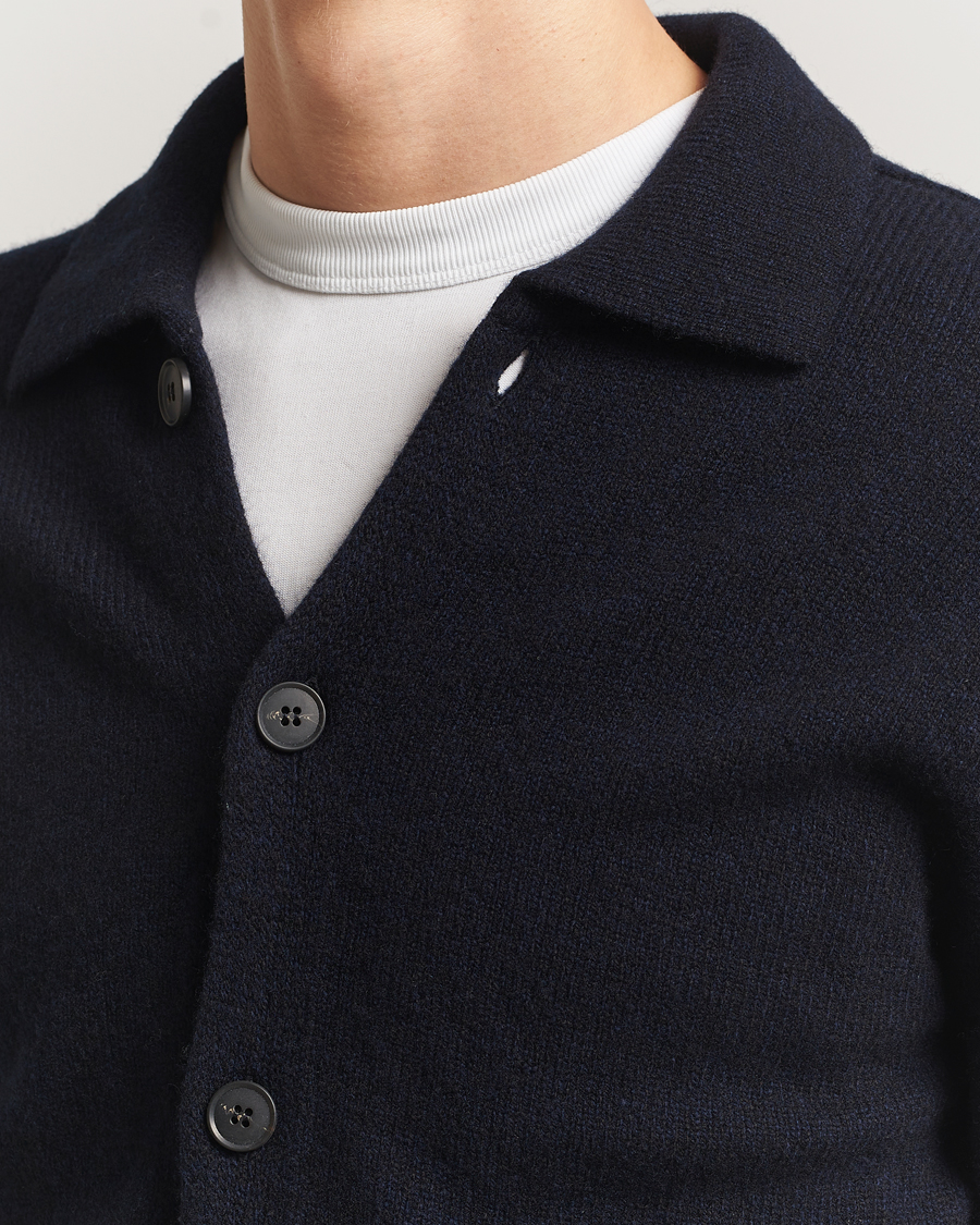 Hombres | Jerséis y prendas de punto | Sunspel | Lambswool Cardigan Dark Navy