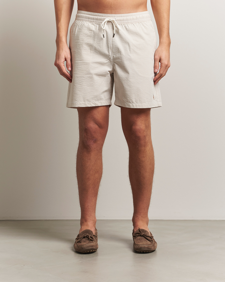 Hombres | Bañadores | Polo Ralph Lauren | Traveler Mid Trunk Seersucker Coastal Beige