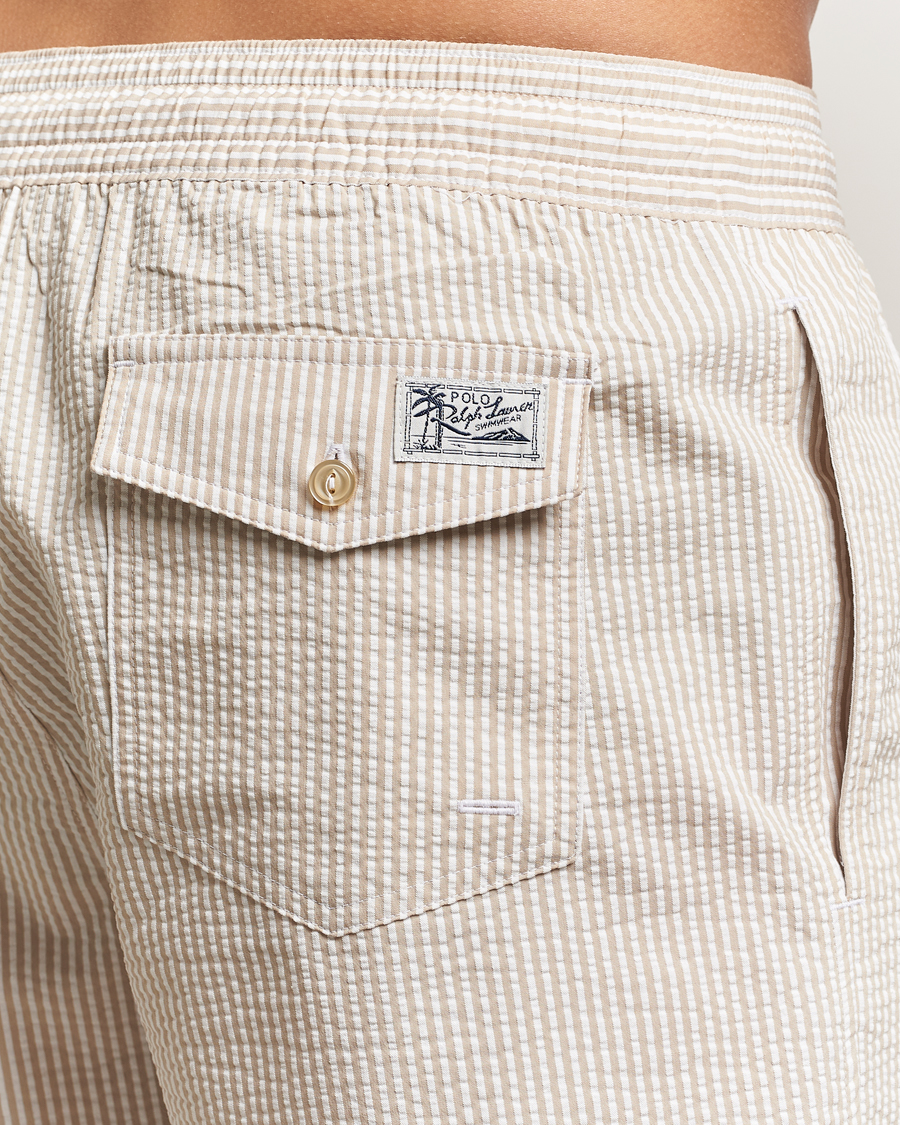 Hombres | Bañadores | Polo Ralph Lauren | Traveler Mid Trunk Seersucker Beige