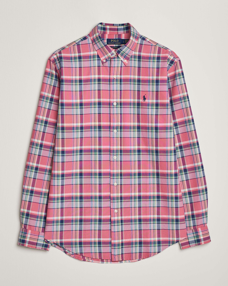 Hombres | Camisas | Polo Ralph Lauren | Custom Fit Oxford Checked Shirt Pink/Blue