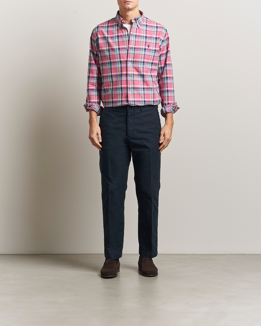 Hombres | Camisas | Polo Ralph Lauren | Custom Fit Oxford Checked Shirt Pink/Blue