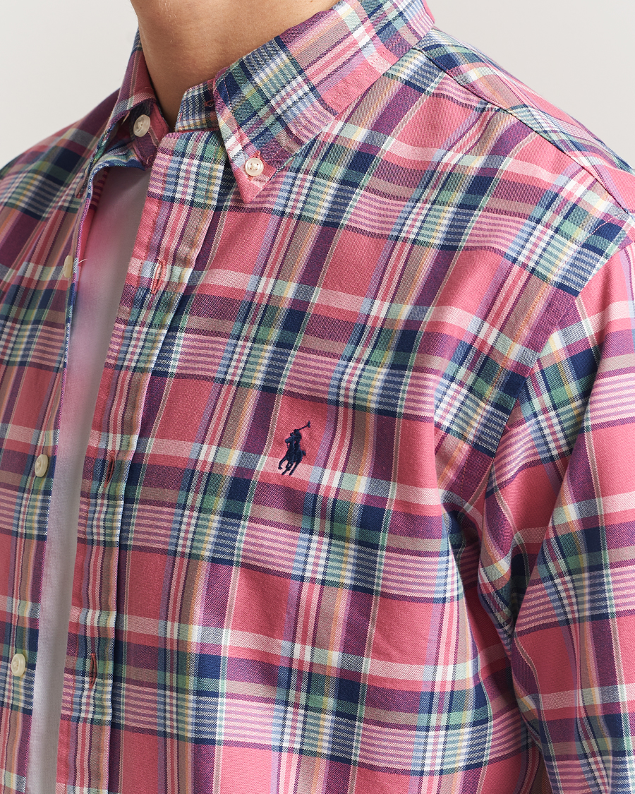 Hombres | Camisas | Polo Ralph Lauren | Custom Fit Oxford Checked Shirt Pink/Blue