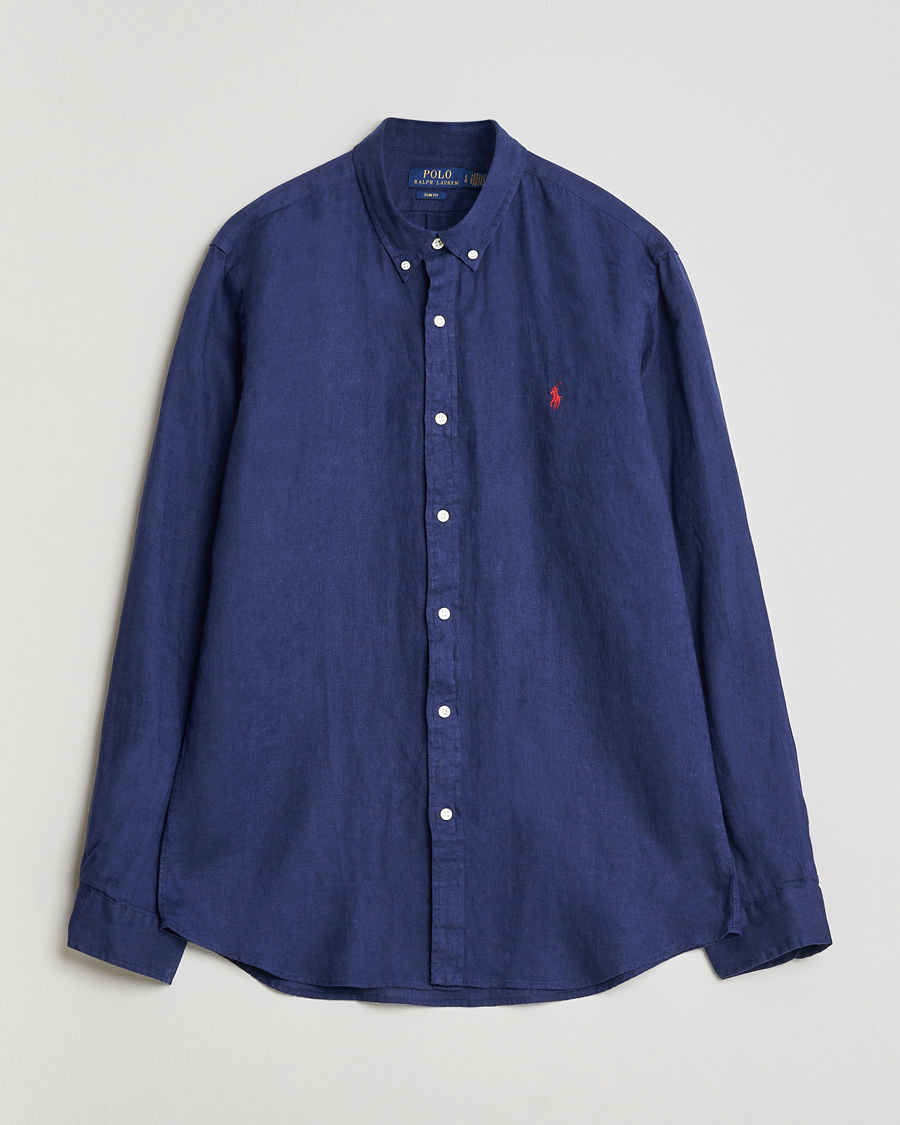 Hombres | Camisas | Polo Ralph Lauren | Slim Fit Linen Shirt Navy