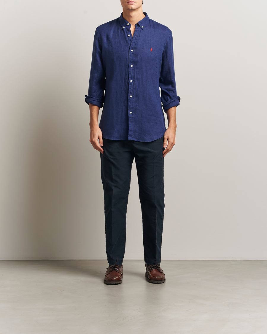 Hombres | Camisas | Polo Ralph Lauren | Slim Fit Linen Shirt Navy