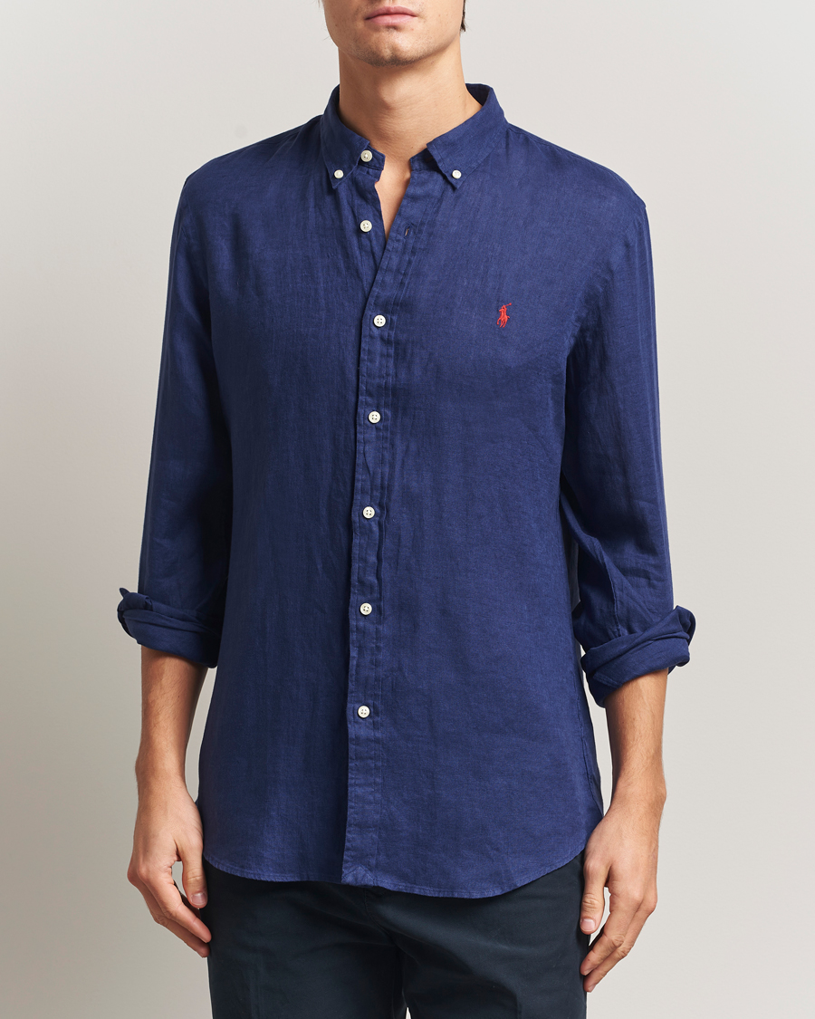 Hombres | Camisas | Polo Ralph Lauren | Slim Fit Linen Shirt Navy