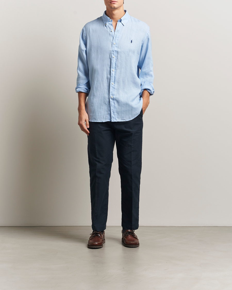 Hombres | Camisas | Polo Ralph Lauren | Custom Fit Linen Shirt Office Blue