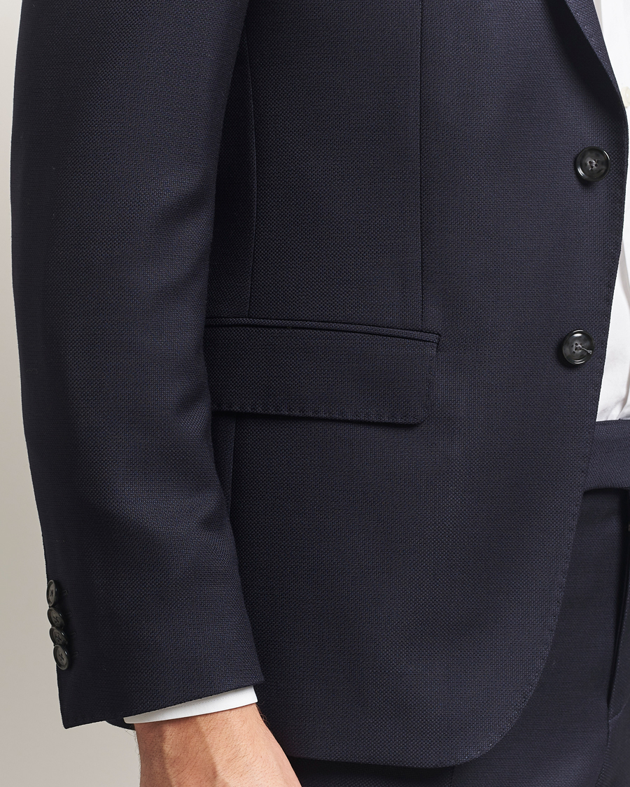 Hombres | Trajes | BOSS BLACK | Huge Structured Wool Suit Dark Blue