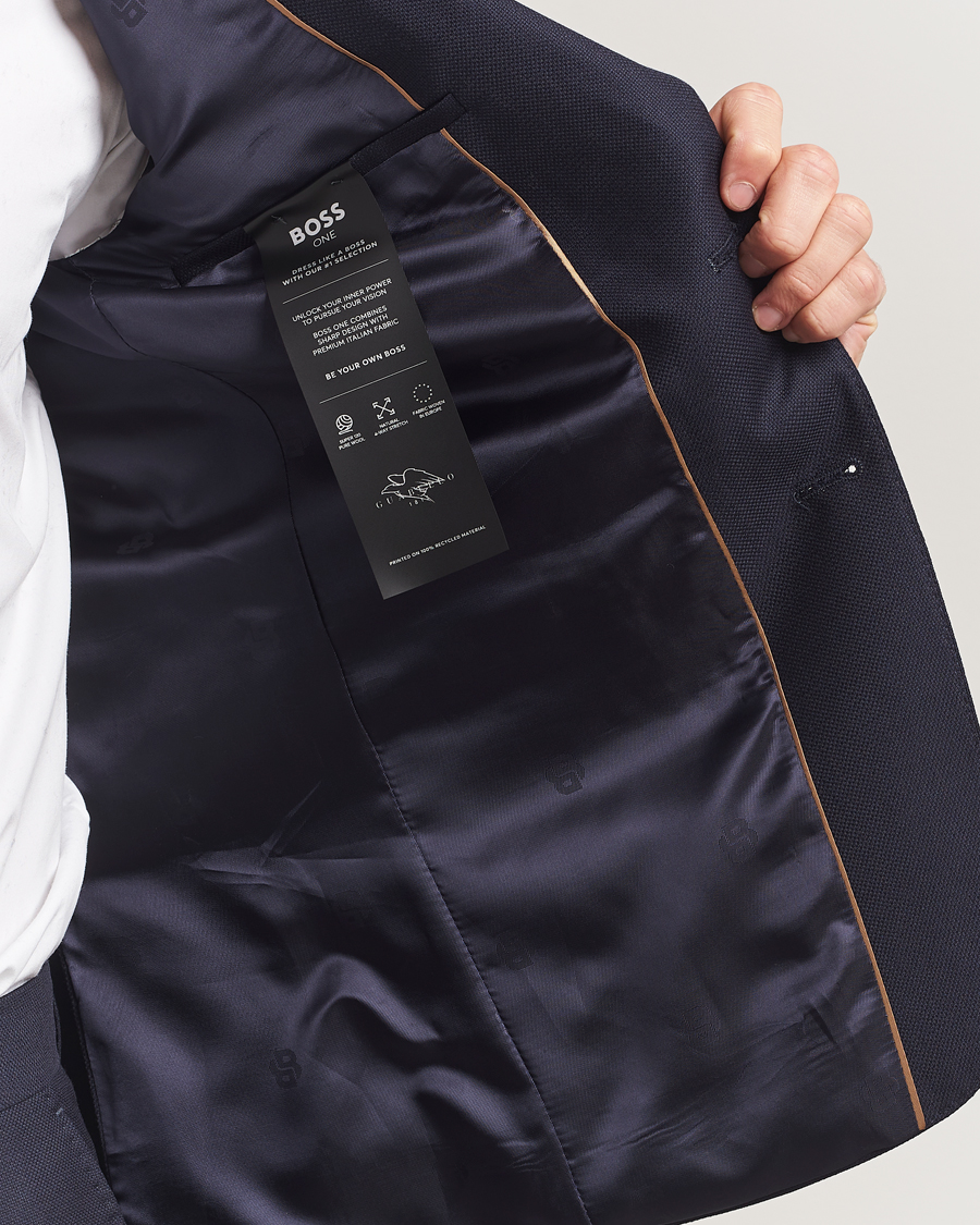 Hombres | Trajes | BOSS BLACK | Huge Structured Wool Suit Dark Blue