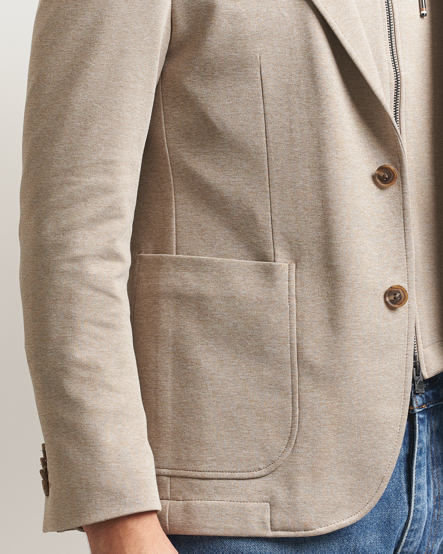 Hombres | Blazers | BOSS BLACK | Hanry Hooded Jersey Blazer Dark Beige