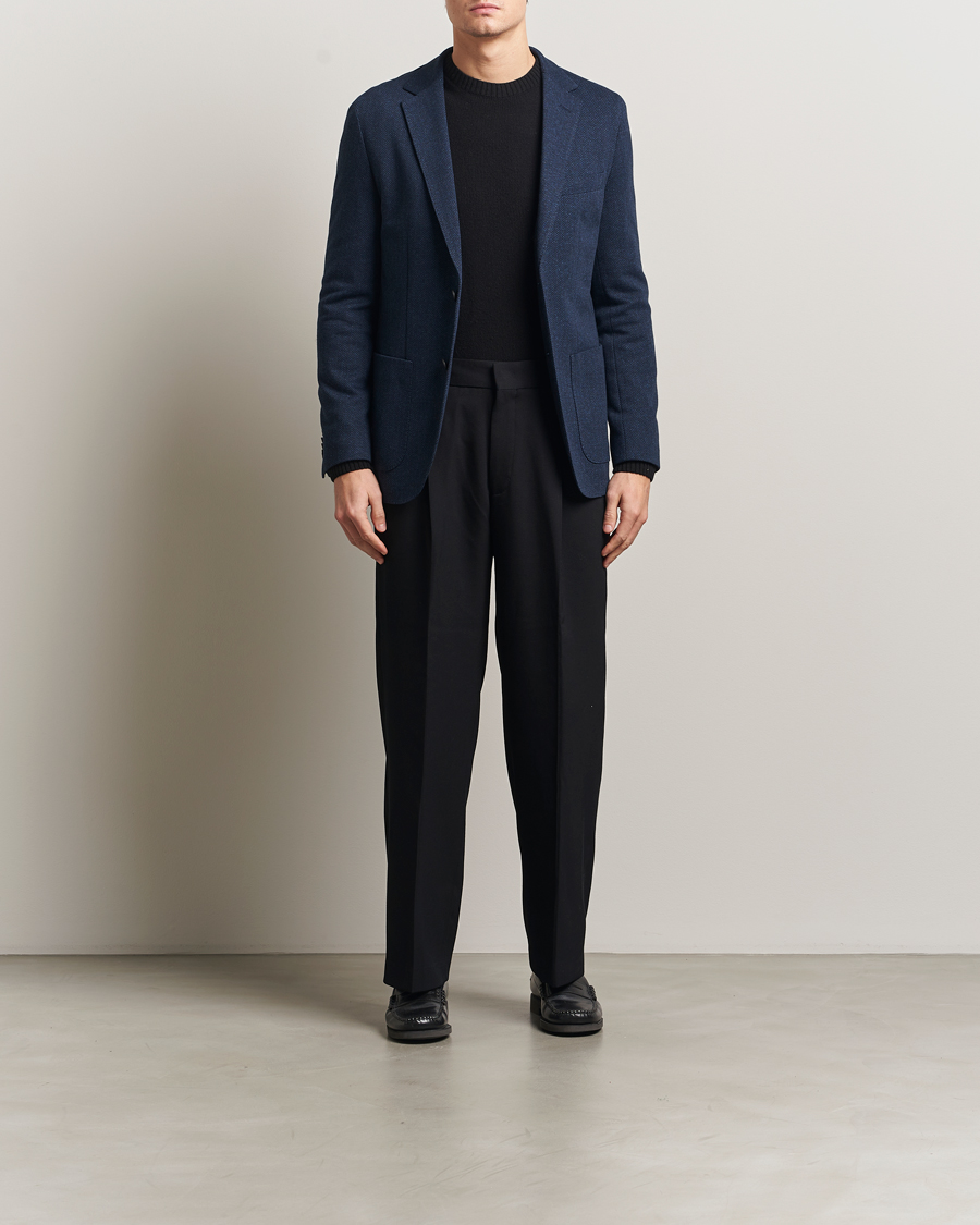 Hombres | Blazers | BOSS BLACK | Jaye Jersey Herringbone Blazer Dark Blue