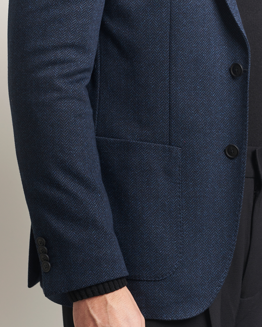 Hombres | Blazers | BOSS BLACK | Jaye Jersey Herringbone Blazer Dark Blue