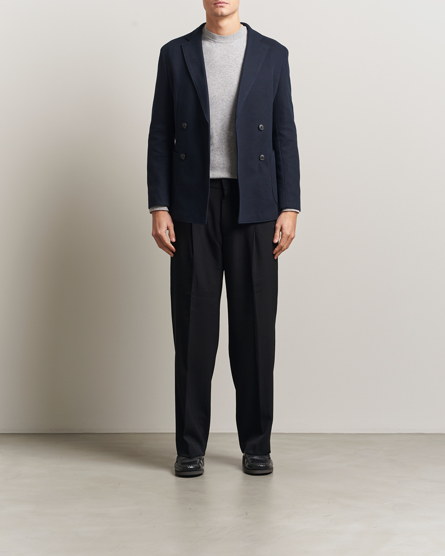 Hombres | Blazers | BOSS BLACK | Hanry Jersey Double Breasted Blazer Dark Blue