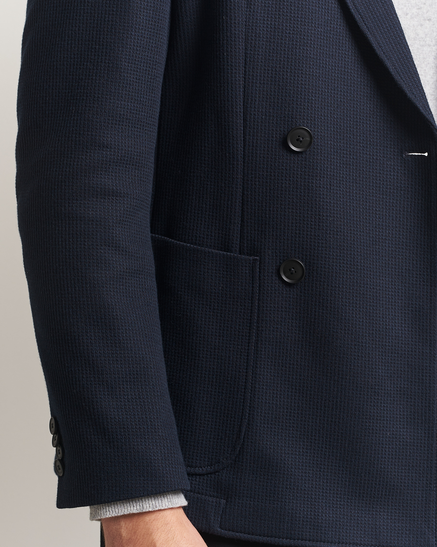 Hombres | Blazers | BOSS BLACK | Hanry Jersey Double Breasted Blazer Dark Blue