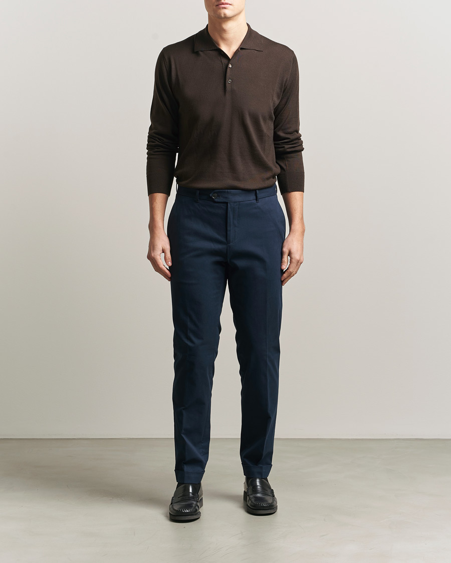 Hombres | Pantalones | BOSS BLACK | Genius Cotton Trousers Dark Blue