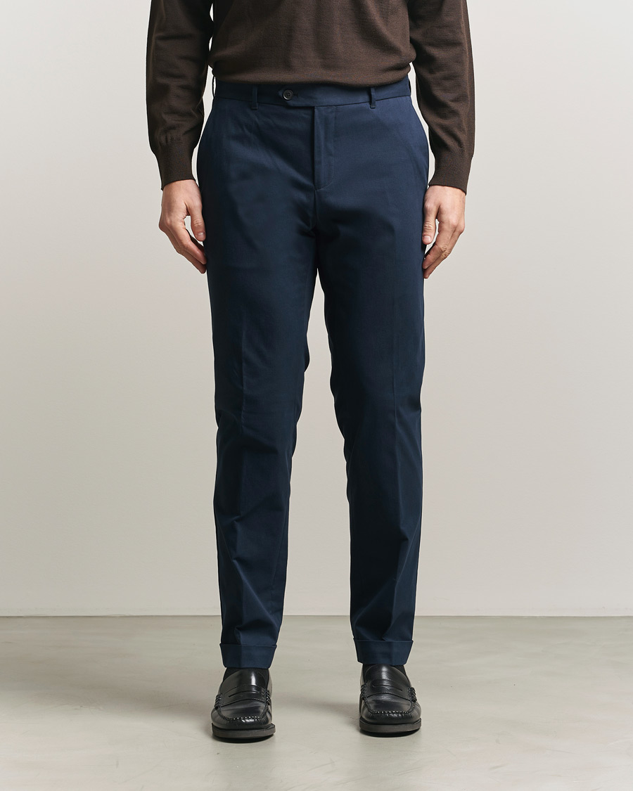Hombres | Pantalones | BOSS BLACK | Genius Cotton Trousers Dark Blue