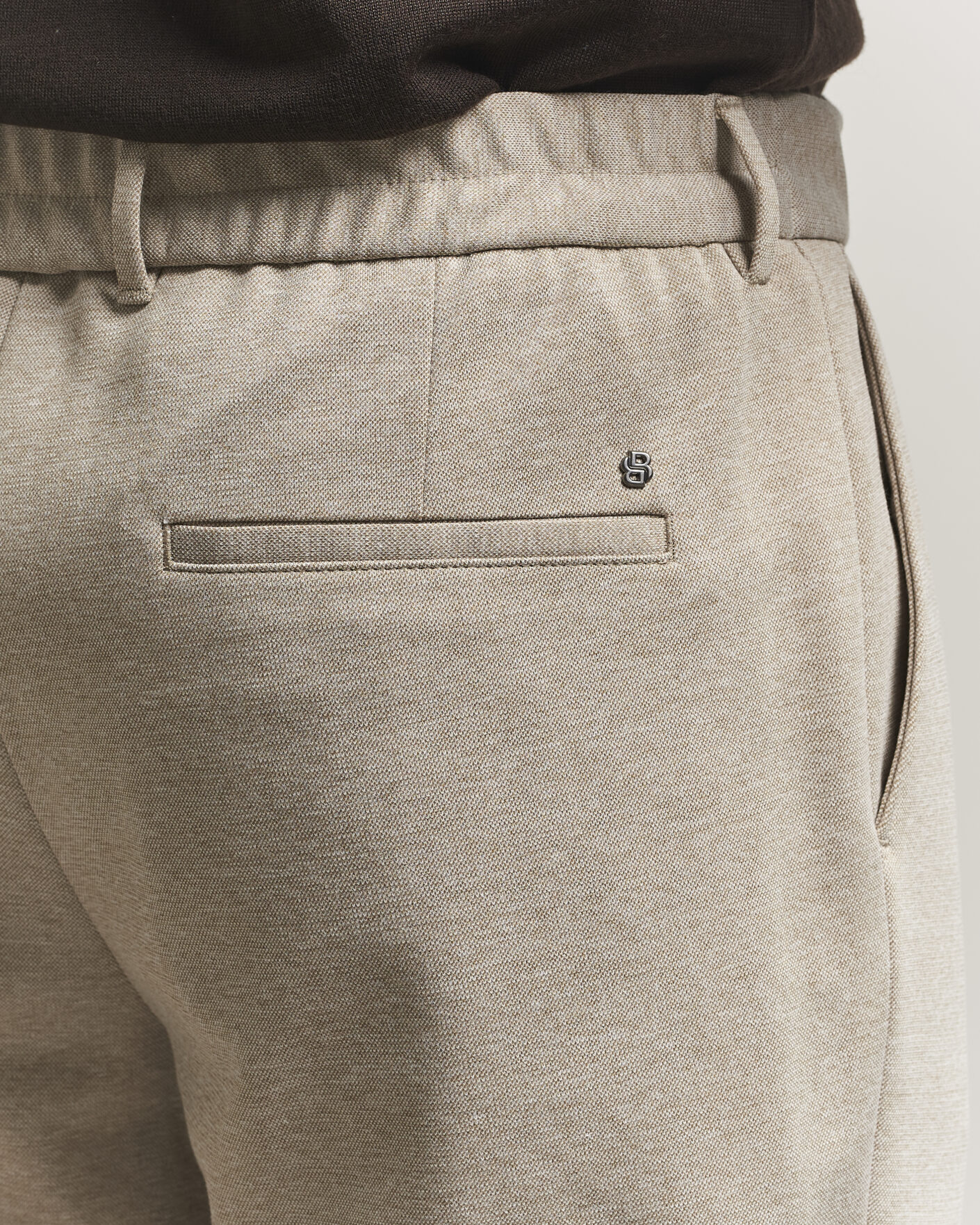 Hombres | Pantalones | BOSS BLACK | Perin Jersey Drawstring Trousers Dark Beige