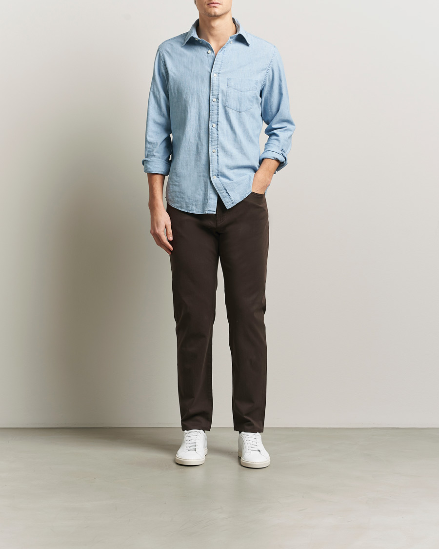 Hombres | Pantalones | BOSS BLACK | Re.Maine Cotton 5-Pocket Pants Dark Brown