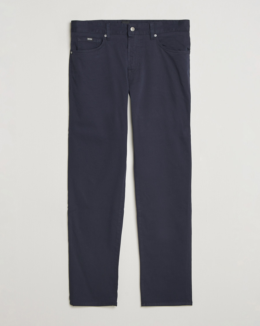 Hombres | Pantalones | BOSS BLACK | Re.Maine Cotton 5-Pocket Pants Dark Blue