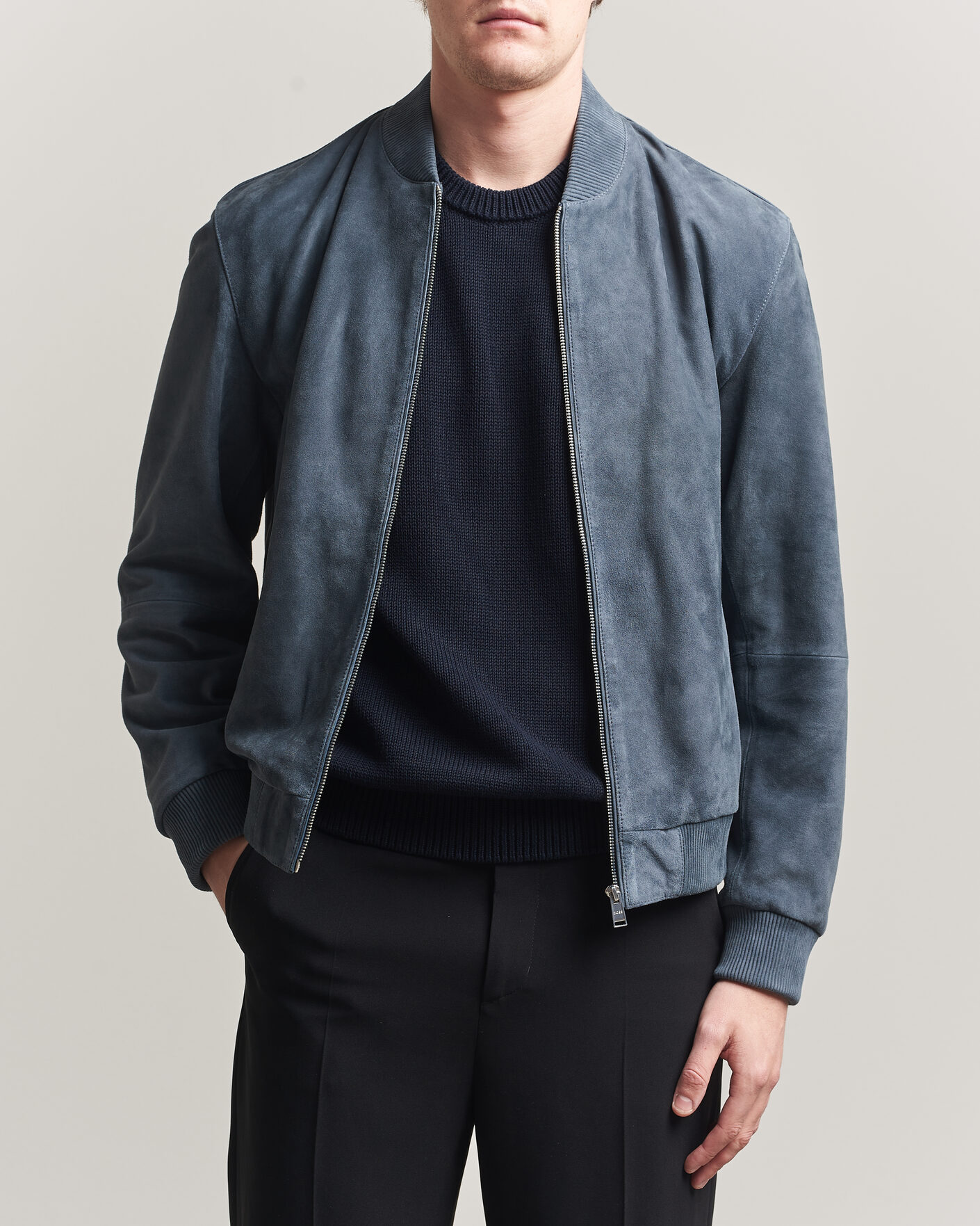 Hombres | Abrigos y chaquetas | BOSS BLACK | Muller Suede Jacket Open Blue