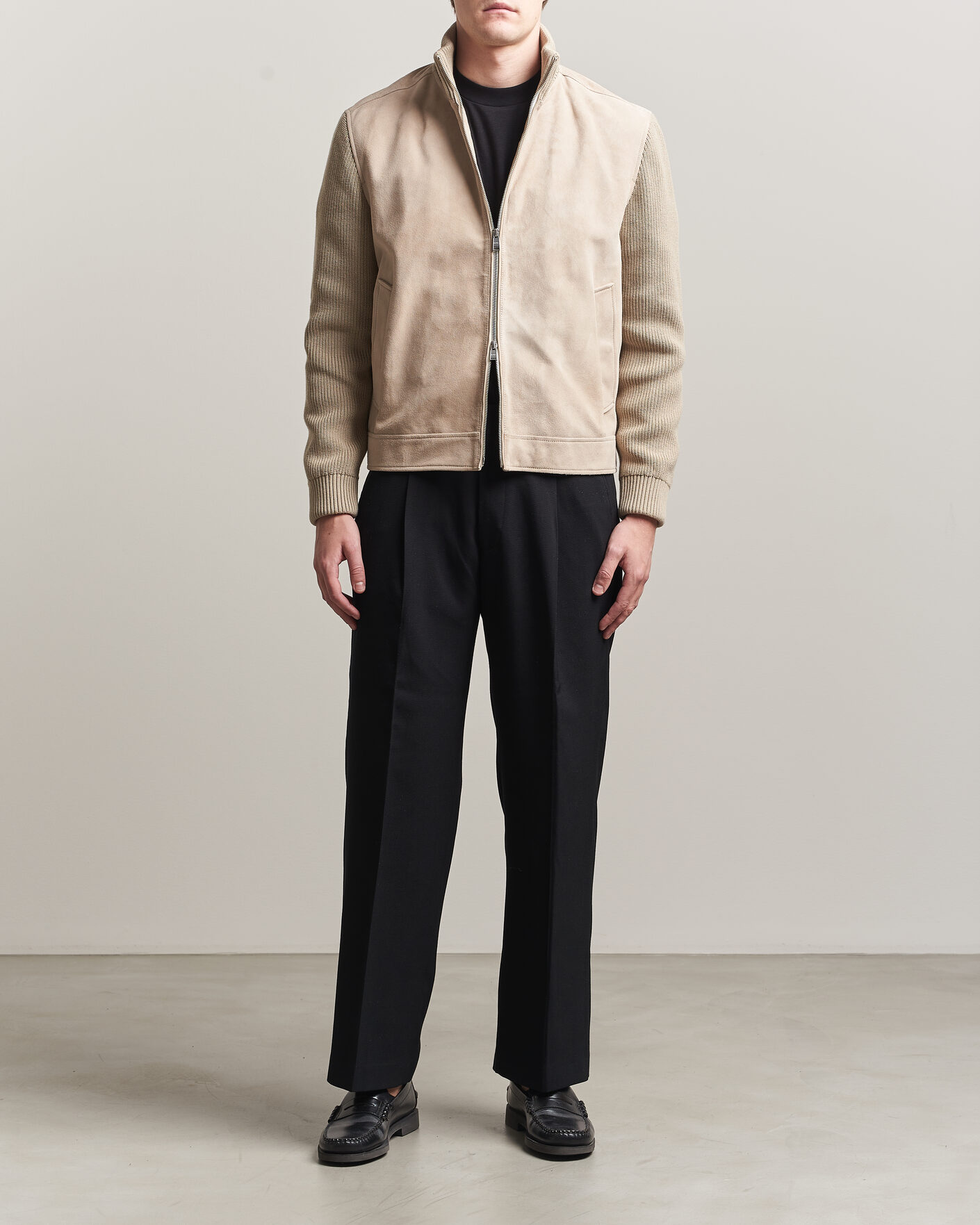 Hombres | Abrigos y chaquetas | BOSS BLACK | Maven Suede Hybrid Jacket Open White