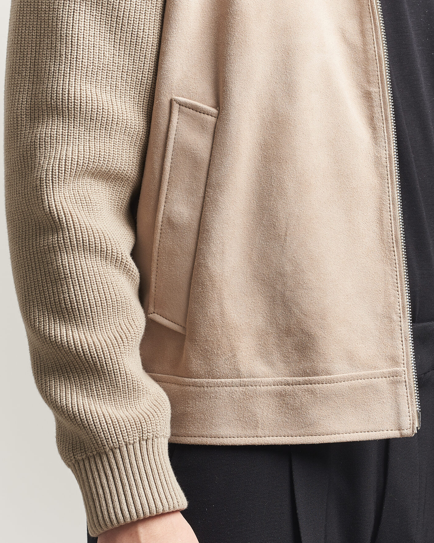 Hombres | Abrigos y chaquetas | BOSS BLACK | Maven Suede Hybrid Jacket Open White