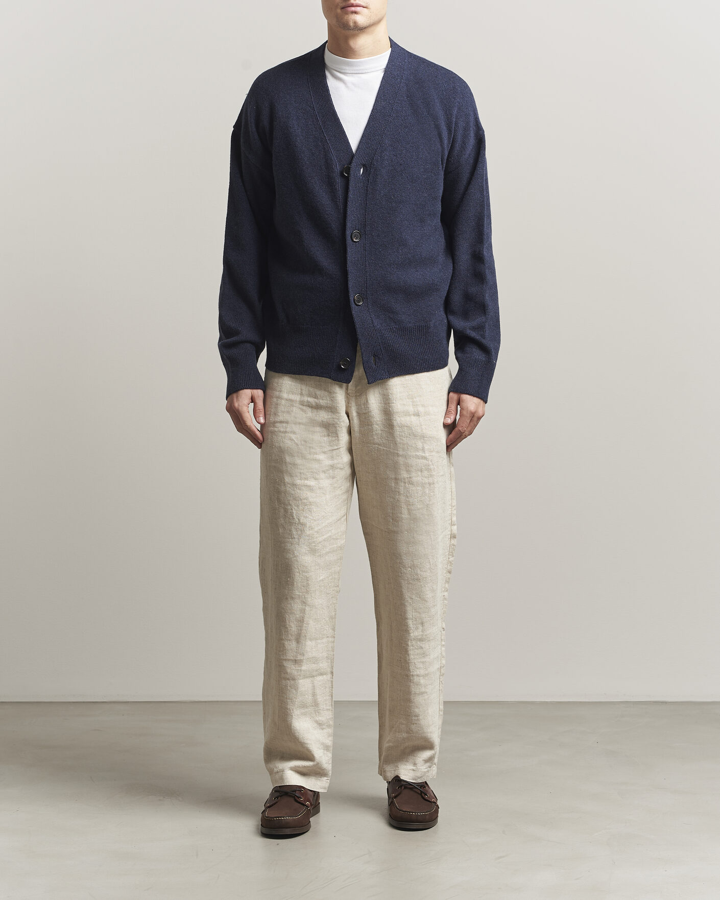 Hombres | Jerséis y prendas de punto | BOSS BLACK | Ucone Wool Knitted Cardigan Dark Blue