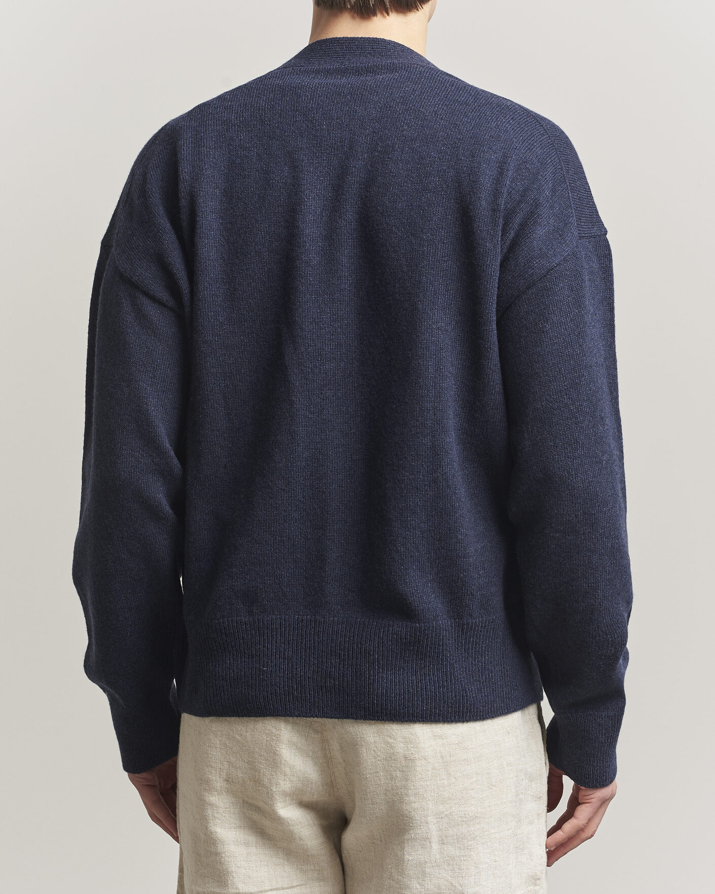 Hombres | Jerséis y prendas de punto | BOSS BLACK | Ucone Wool Knitted Cardigan Dark Blue